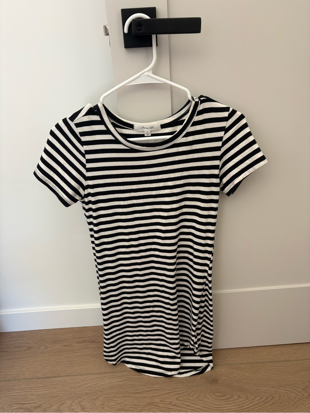 Active USA Black and White Striped Dress